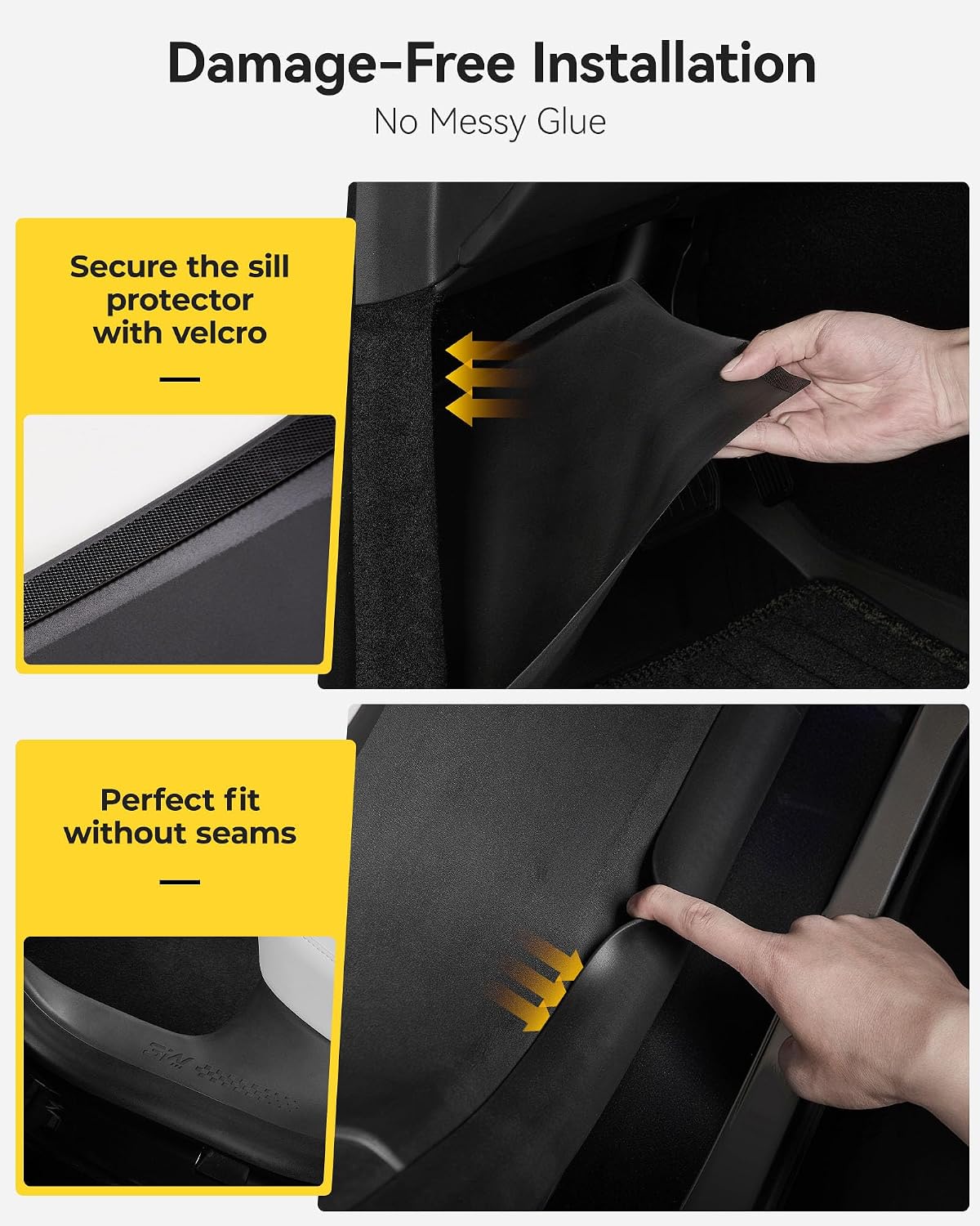 3W Tesla Model Y Juniper 9PCS Door Sill Protector 2025 2026 5 Seat (Not Standard/Original Tailgate Sill) Front,Rear, Rear Bumper,Trunk,Door Entry Guard, Anti-dust Cover,Edge Guards,Model Y Accessories