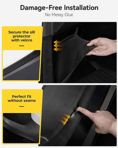 3W Tesla Model Y Juniper 9PCS Door Sill Protector 2025 2026 5 Seat (Not Standard/Original Tailgate Sill) Front,Rear, Rear Bumper,Trunk,Door Entry Guard, Anti-dust Cover,Edge Guards,Model Y Accessories