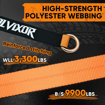 4 Pack Car Tie Down Straps for Trailers 2" x 96" - 9900LBS Break Strength - Tire Ratchet Straps with J Finger Hooks for Hauling UTV, SUV, Truck, Any Cars