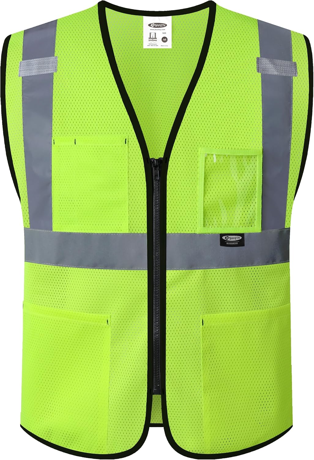 JKSafety Safety Vest for men women Hi Vis Vest with Pockets and Zipper High Visibility Meet ANSI Standard（BX310