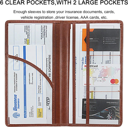 LumiMokki Premium Car Registration & Insurance Card Holder with Magnetic Shut, Vehicle Glove Box Car Organizer - For Documents, Cards, License (Black)