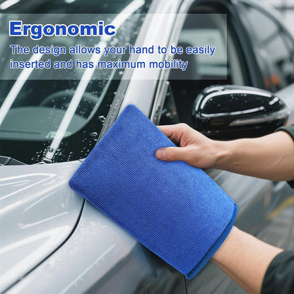 Clay Mitt Auto Detailing 4 Pack, Fine Grade Microfiber Car Clay Bar Mitt, DIY Detail Tool & Kit Car Detailing Alternative (Blue)