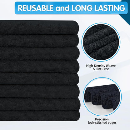 FIXSMITH Microfiber Cleaning Cloth - Pack of 50, Microfiber Towels for Cars 16 x 12 in, Highly Absorbent Cleaning Rags, Lint-Free, Streak-Free Cleaning Cloths for Car Kitchen Home Office