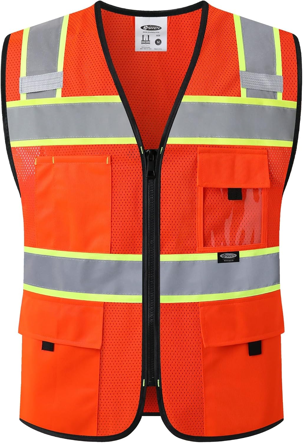 JKSafety Safety Vest for Men Women Hi Vis Relfective Vest with Pockets High Visibility Meet ANSI Standard