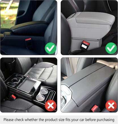 Stacool Upgraded Car Center Console Cover,Microfiber Leather Car Armrest Cover Cushion with 2 Storage Bags,Universal Car Armrest Storage Box (Black)