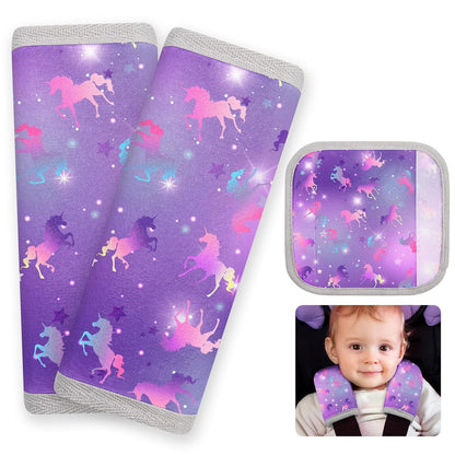 Seat Belt Cover Pad for Baby, Soft Seatbelt Cushion Covers for Kids 2Pcs Car Seat Strap Shoulder Pads for All Car Seats, Stroller, High Chair,Blue Dinosaur
