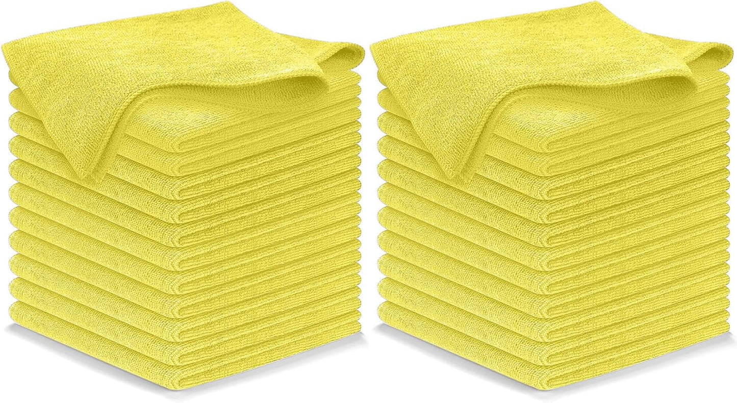 USANOOKS Microfiber Cleaning Cloth Grey - 12 Pcs (12.5"x12.5") - High Performance - 1200 Washes, Ultra Absorbent Microfiber Towel Weave Grime & Liquid for Streak-Free Mirror Shine - Car Washing Cloth