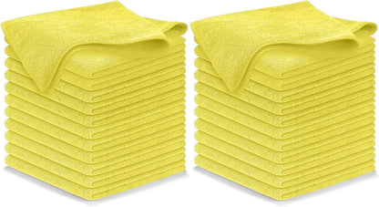 USANOOKS Microfiber Cleaning Cloth Grey - 12 Pcs (12.5"x12.5") - High Performance - 1200 Washes, Ultra Absorbent Microfiber Towel Weave Grime & Liquid for Streak-Free Mirror Shine - Car Washing Cloth