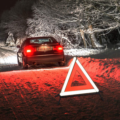 aikko Safety Triangle Kit Road Emergency Warning Reflector Roadside Reflective Early Warning Sign, Foldable 3 Pack of Emergency Car Kit