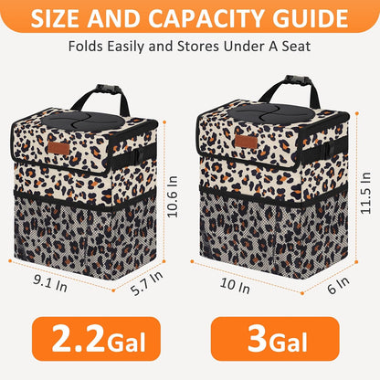 Vankor Car Trash Can Bin with Lid Hanging for Back Seat, Car Accessories for Women Men Leak Proof Automotive Garbage Cans Leakproof Vehicle Trash Can for Truck SUV Black