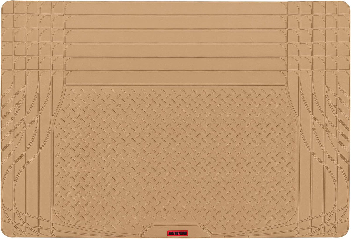 Motor Trend FlexTough Gray SUV Cargo Liner & Car Trunk Mat - Universal Trim-to-Fit All Weather Cargo Mats for Back of SUV - SUV Trunk Mat & Trunk Liner Floor Mat Cargo Cover - Trunk Cover