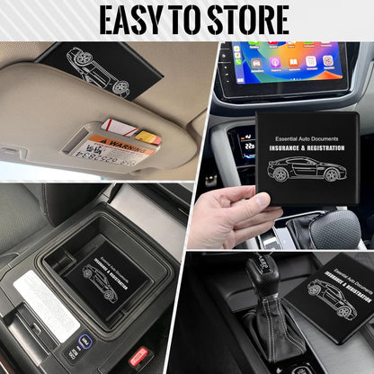 REGUICORP Registration and Holder, 4-Pack and Registration, Auto Essential Holder, Interior Accessories Fit Most, Trucks and SUVs, Men & Women