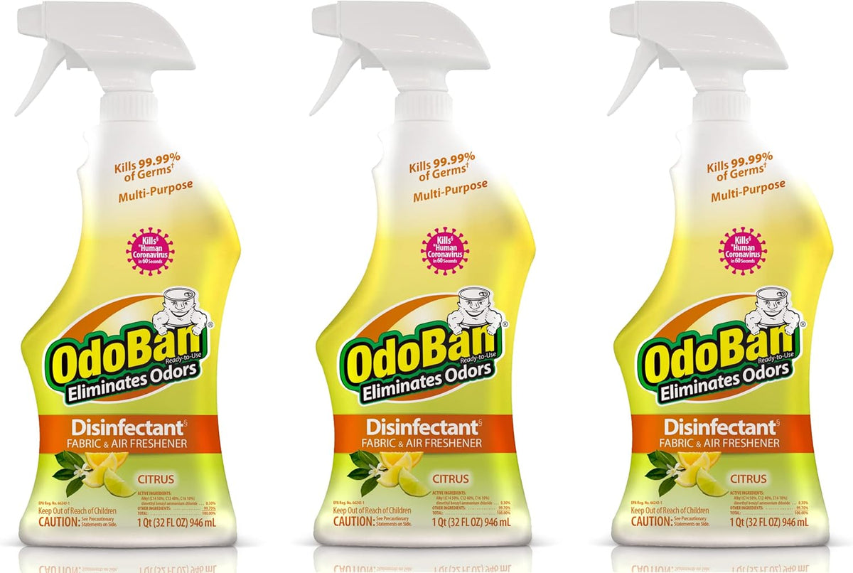 OdoBan Ready-to-Use Disinfectant and Odor Eliminator, 32 Ounce Spray Bottle, Original Eucalyptus Scent