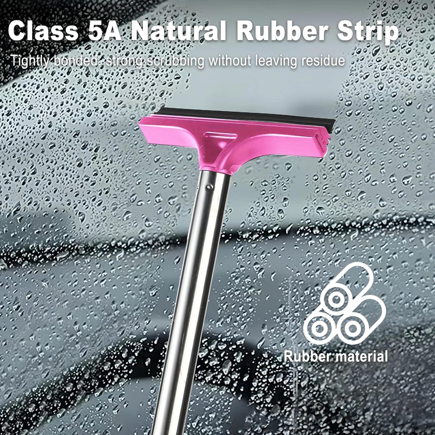 Car Rear View Mirror Wiper, 38.58 In Handle Car Window Squeegee, Retractable Auto Glass Squeegee, Portable Mirror Cleaner Tool for Auto Glass Water Removal Fog Snow (Black)