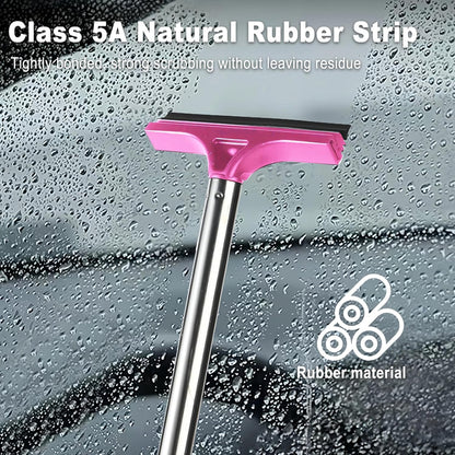 Car Rear View Mirror Wiper, 38.58 In Handle Car Window Squeegee, Retractable Auto Glass Squeegee, Portable Mirror Cleaner Tool for Auto Glass Water Removal Fog Snow (Black)