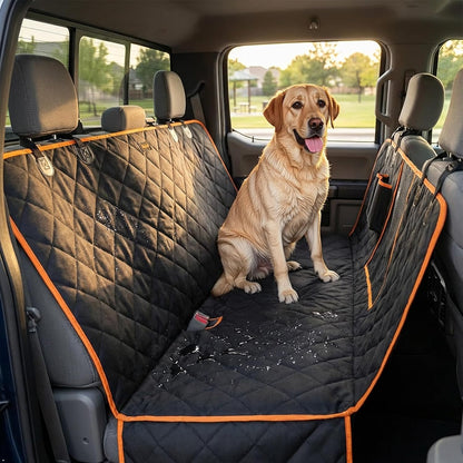 Luxury Dog Car Seat Cover for Back Seat Breathable Mesh Window Dog Hammock for Car 4-Layer Heavy Duty Waterproof Pet Seat Protector Scratch-Proof Car Seat Cover Perfect for Family Road Trips