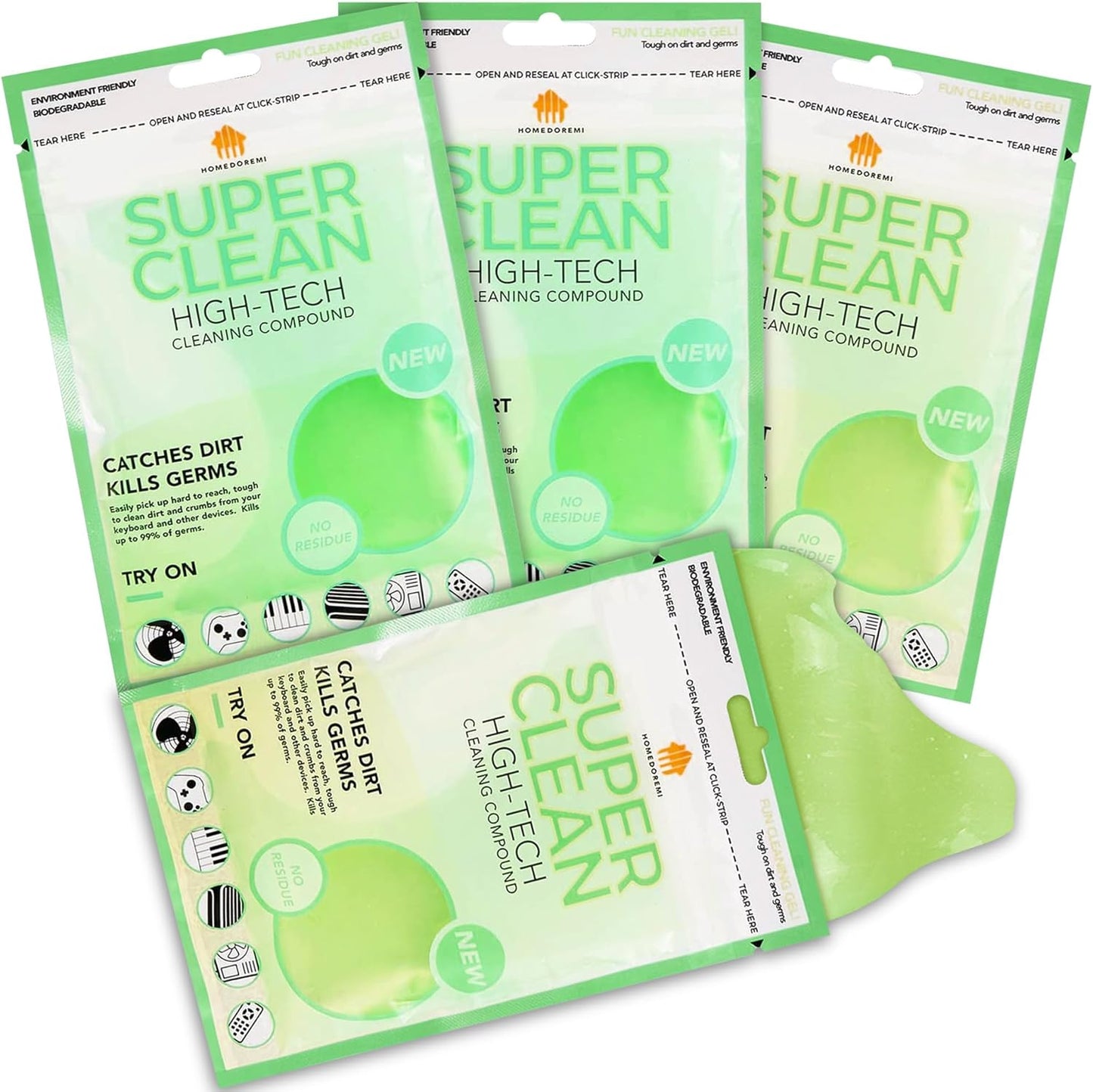 Car Cleaning Gels 4-Pack, Car Cleaning Putty Universal Auto Detailing Tools Car Interior Cleaner, Dust Cleaning Slime, Car Accessories for Car Vents & Keyboards, Clean Supplies– 320g (2.8oz/pcs)