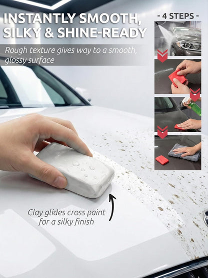Car Clay Bars Auto Detailing 2 Pack 100g by TAKAVU, Premium Medium Grade Material, Auto Detailing Magic Clay Bar Cleaner for Cleaning Cars, RV, Boats and Bus (Red)