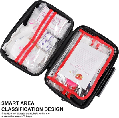 Gevoke 410 Piece Waterproof Hard Shell First Aid Kit for Home, Car, Travel, Camping, Truck, Hiking, Sports, Office, Vehicle & Outdoor Emergencies - Emergency Medical Kits (Red)