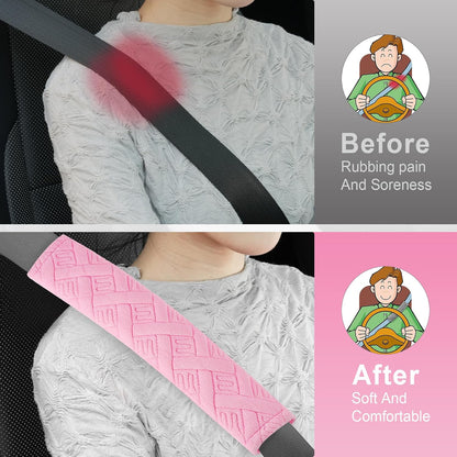 JUSTTOP 2-Pack Universal Car Seat Belt Pads Cover for A More Comfortable Driving, Seat Belt Shoulder Strap Covers Harness Pad for Car Interior Accessories(Black)