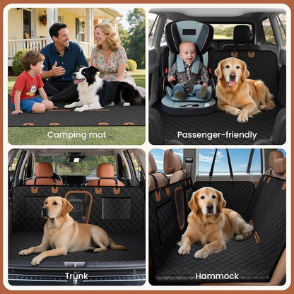 A-Pce 600D Heavy Duty Dog Car Seat Cover for Back Seat, 2026 Upgraded | Hard Bottom Back Seat Extender for Pets- Holds 600lbs, Waterproof Scratch Proof Nonslip Dog Hammock for Cars Trucks and SUVs