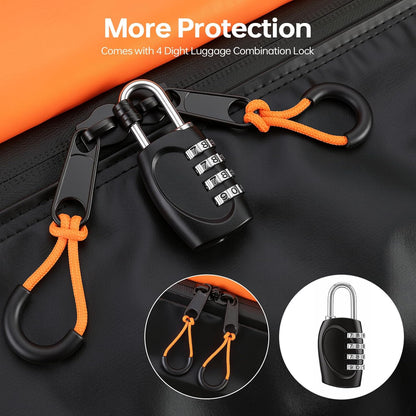 Car Rooftop Cargo Carrier Bag, 15 Cubic Feet Waterproof Heavy Duty Roof Bag with 8 Reinforced Straps & Combination Lock, Soft Shell PVC Car Top Luggage Carrier for SUV Truck RV, Travel Camping Storage