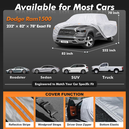 Car Cover Waterproof All-Weather,Heavy-Duty Outdoor Full Exterior Automobiles Sedan/Coupe (Length 186-193 inch) with Windshield Sun Shade Universal Fit Toyota Camry, Tesla Model 3, Accord etc