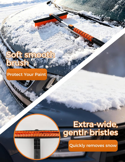 41" Ice Scrapers for Car Windshieldand Extendable Snow Brush with Foam Grip and 360° Pivoting Brush Head for Christmas Car Auto Truck SUV