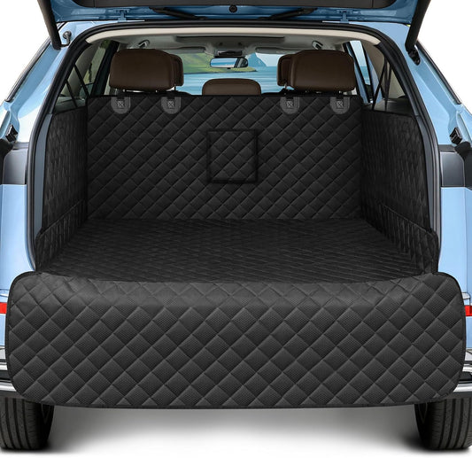 SUV Cargo Liner for Dogs, Waterproof Pet Cargo Cover with Bumper Flap Protector, Scrachproof Non-Slip 600D Oxford Fabric, Machine Washable