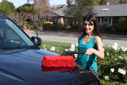 Classic California Car Duster Combo with Black Handles Original Wax-Treated Cotton Mop for Scratch-Free Dust Removal, Includes Mini Dash Duster & Storage Bag for Auto Detailing 86445 | Wax Treated Mop, Attractive Black Handles, Carryin Case