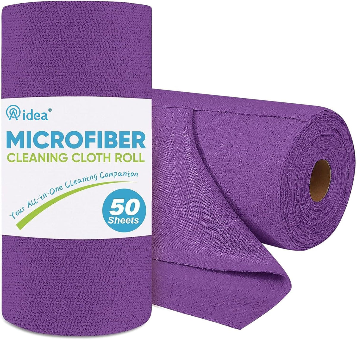 AIDEA Microfiber Cleaning Cloth Roll, Grey 75PK, Reusable Paper Towels Tear Away Cloth, Microfiber Towels for Cars, Wash Cloths, Lint Free Rags for House, Kitchen,Window,Cleaning Supplies 11.5"×11.5"