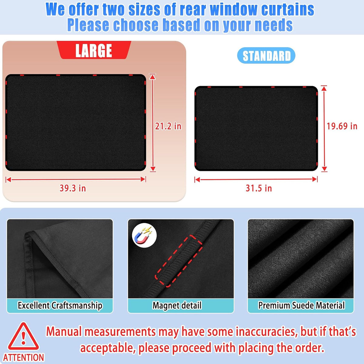 ZATOOTO Suede Car Window Shades 4PCS - Car Window Covers for Ultimate Privacy, UV Protection, and Heat Insulation, Side Window Sun Shade Perfect for Camping, Travel, Baby Safety, and Daily Use
