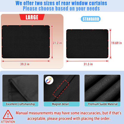 ZATOOTO Suede Car Window Shades 4PCS - Car Window Covers for Ultimate Privacy, UV Protection, and Heat Insulation, Side Window Sun Shade Perfect for Camping, Travel, Baby Safety, and Daily Use