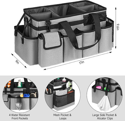 Cleaning Caddy,Cleaning Bag for Housekeepers,Cleaning Supplies Organizer with Handle,Black