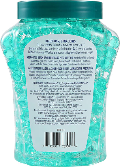 Clorox Fraganzia Crystal Beads Air Freshener, Long Lasting Room Deodorizer and Odor Eliminator Gel Beads to Freshen Home, Car, or Office, Fresh Ocean Breeze Scent, 12 Fl Oz