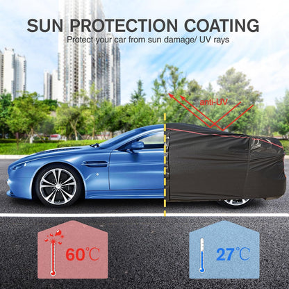 6 Layers Car Cover Waterproof All Weather Car Cover Waterproof All Weather, Outdoor Full Exterior Cover Rain Sun UV Snowproof Protection with Zipper Cotton for SUV (185-190inch)