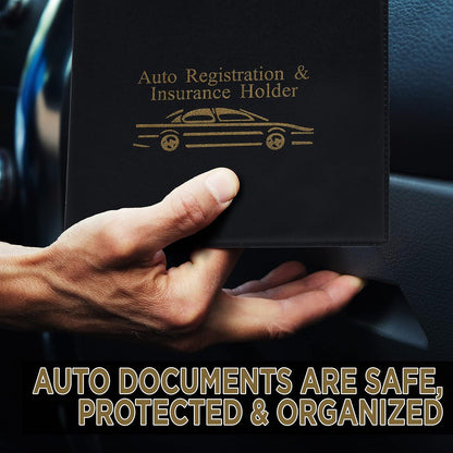 Andalus Auto Registration & Insurance Card Holder Pack of 2, Waterproof Essential Car Registration Holder with Hook & Loop Closure, Perfect for Every Vehicles Glove Boxes (White - 5 1/8" x 4 5/8")