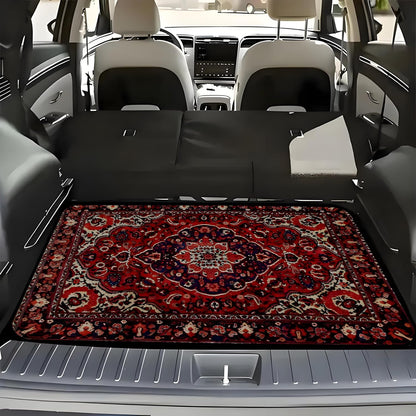 Universal Car Trunk Mat 29" x 39",Purple Colorful Flowers All Weather Trunk Protection Cargo Liner, Durable Cargo Mat Rear Trunk Liner,Stylish Vehicle Interior Accessories Suitable for Most Car Models