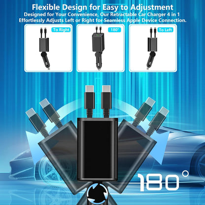 【MFi Certified】iPhone 17 Car Charger Fast Charging, Braveridge 75W USB C PD&QC Car Power Cigarette Lighter USB Charger with 6FT Type C Coiled Cable for iPhone 17/17 Pro Max/16/15/Galaxy S26/S25/Pixel