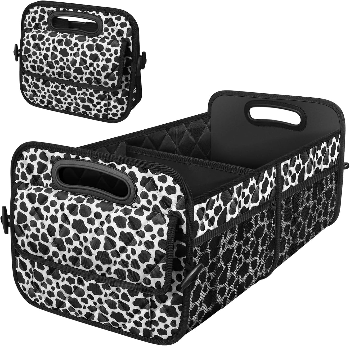 Deosk Car Trunk Organizer for SUV, Car Organizers and Storage with Reinforced Handles, Car Accessories for Women/Men 50LWaterproof Polyester Trunk Organizer, Black