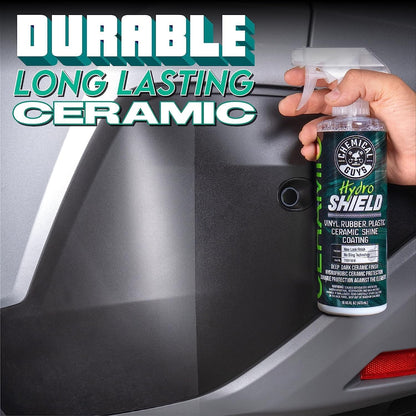 Chemical Guys HydroShield Vinyl, Rubber & Plastic Ceramic Shine Coating - Plastic Restorer for Interior & Exterior Trim, Tires & Trim - Restores Shine, Safe for Cars, Trucks & RVs, 16 fl oz