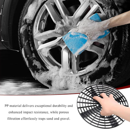 2 PCS Car Wash Bucket Inserts, Detail Grit Trap Kit Helps Removes Dirt & Debris from Wash Mitt, Automotive Detail Filter Washing Tool for 12-Inch Diameter Buckets (Black)