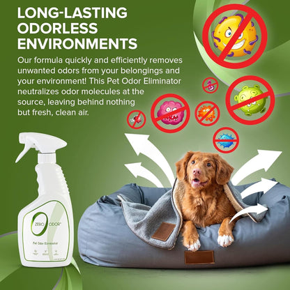 Zero Odor Pet Odor Eliminator, Air and Surface Odor Remover for Carpet, Furniture, and Pet Beds, Trigger Spray, 16 fl oz