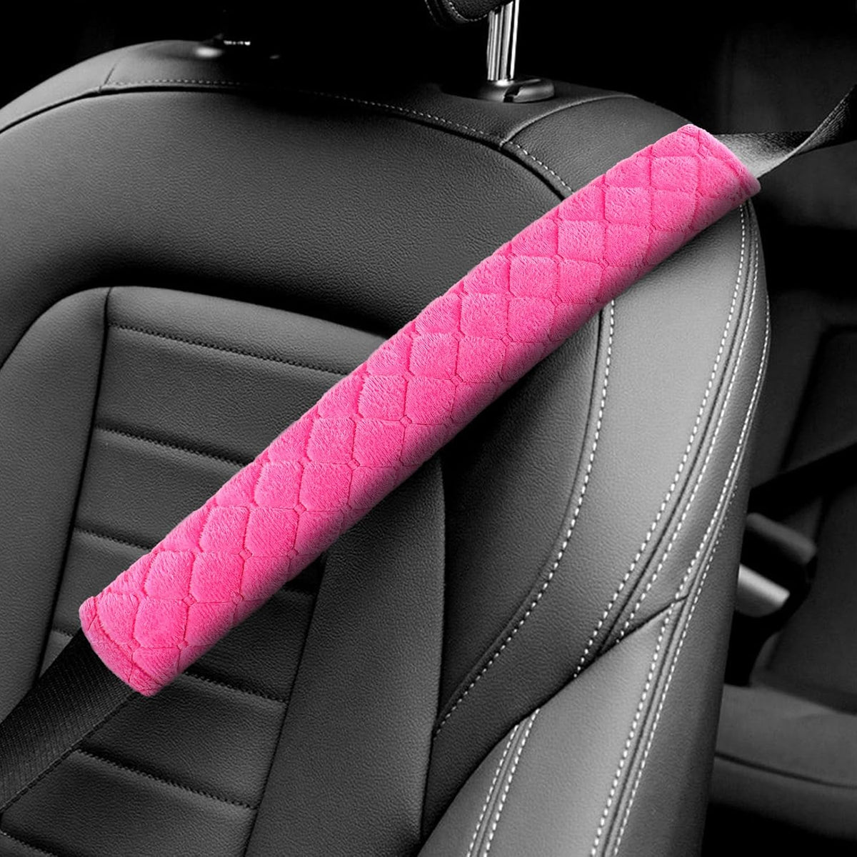 surpassme Car Seat Belt Pads Cover, 2 Pack Seat Belt Shoulder Strap Covers Protector to Release Stress to Your Neck and Shoulder for a Safety Driving (Pink)