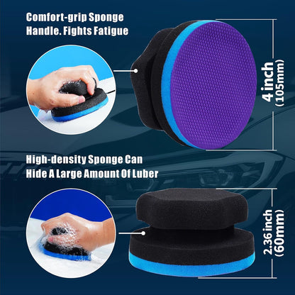 Synthetic Clay, 2-Pack Hand Clay Bar Pad for Car Auto Detailing, Cleansing, Paint Surface Prep Tool for Waxing & Polishing (Blue Purple)