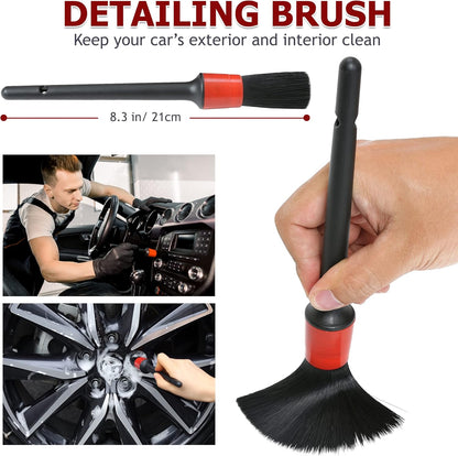 Car Duster Interior by TAKAVU, 360° Microfiber Fingers, Unbreakable Comfort Handle, Lint and Scratch Free, Include Microfiber Towel, for Car & Home Use, The Best Auto Accessories Gray