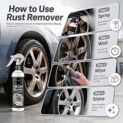 Iron Eraser Rust Remover Spray, Car Rust Remover Cleaner Spray, General rust remover Cleaner spray (120ML-3PCS)