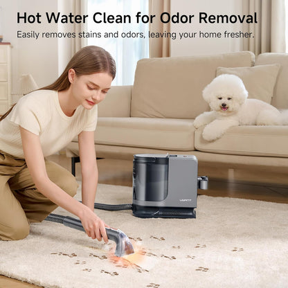 Uwant Portable Carpet Cleaner with Steam& Hot Water 18Kpa Upholstery Cleaner Machine for Pets with Cleaning Tools& Solution Carpet Steam Cleaner for set of 1 Cars,Couch,Furniture