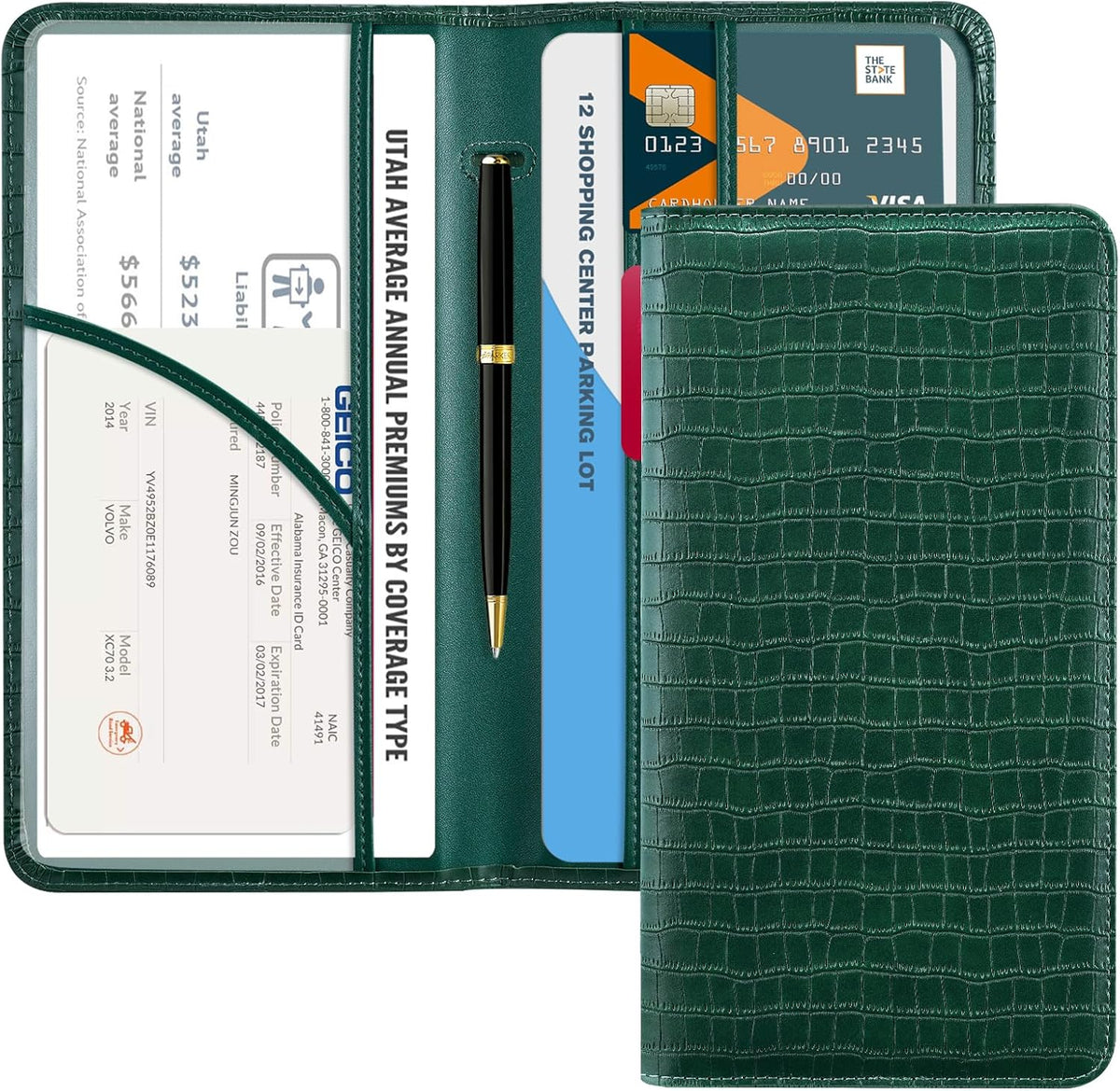 CoBak Car Registration and Insurance Holder - Vehicle Glove Box Car Organizer,Auto Truck Comparment Accessories Case with Magnetic Closure for Driver License,Cards - Colors A