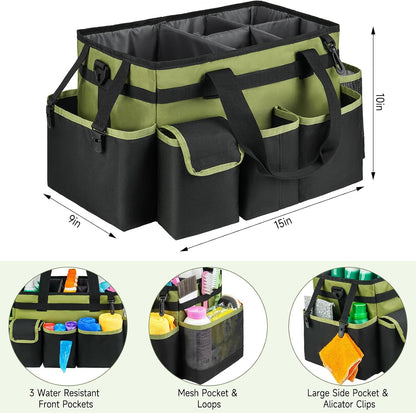 Cleaning Caddy,Cleaning Bag for Housekeepers,Cleaning Supplies Organizer with Handle,Black